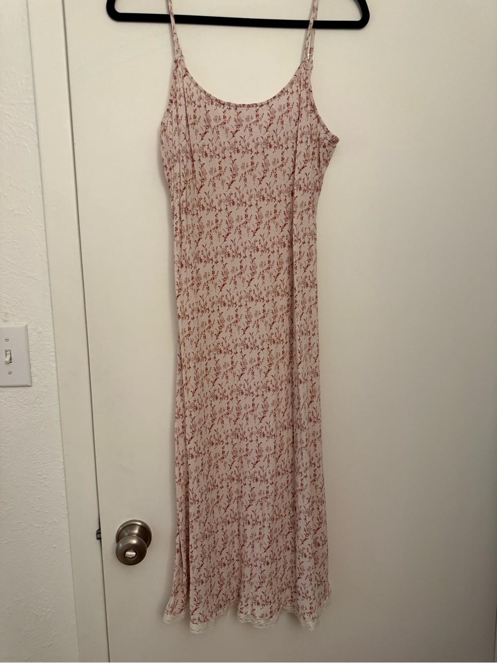 Floral Slip Midi Dress in Light Pink